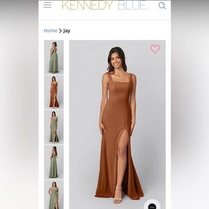 Kennedy Blue Burnt Orange Long Bridesmaid Dress Size 2